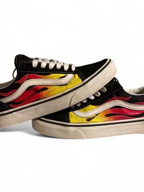Vans Flames Old School Skate Shoes